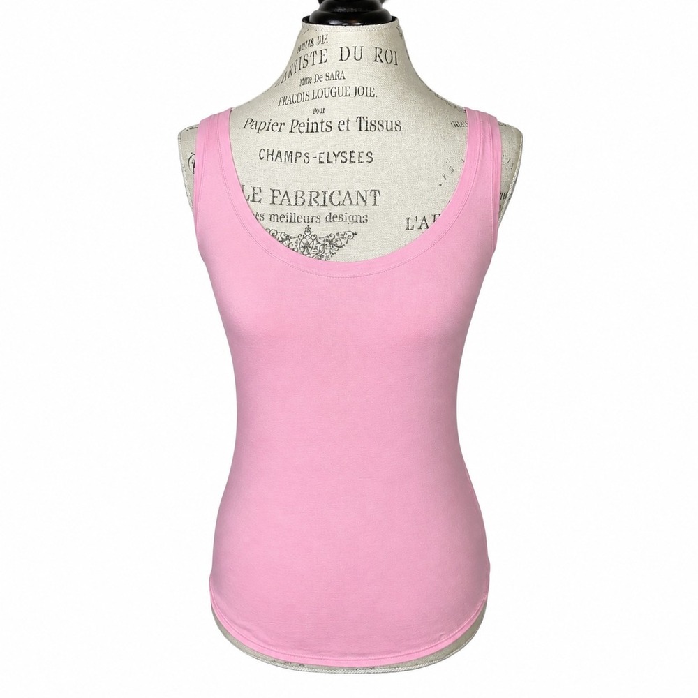 Theory Tank Top Womens XS/S Baby Pink Cotton Scoop Neck Elevated Basic Capsule‎